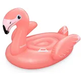 BESTWAY Schwimmtier Flamingo, 128 x 110 x 87 cm, 1 Person, Color Shield-Beschichtung, Robuste Haltegriffe, Sicherheitsventile, Strapazierfähiges PVC, Lebendiges Design, Ab 3 Jahren