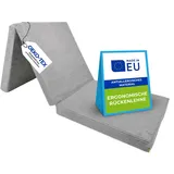 Pillows24 – Klappmatratze 195x80x10 cm mit abnehmbarem Bezug & Tragegriffen | Gästematratze klappbar | Oeko-TEX | Faltbare Matratze/Faltmatratze für Gäste, Kinder oder Reisen | Hellgrau