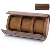 MINOIC Uhrenrolle Leder - Watch Roll - Uhrenrolle 3 Uhren - Uhren Reiseetui - Uhrenbox für 3 Uhren - Leder Uhrenetui für Herren - Vornehme Uhrenbox für 3 Uhren