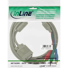 InLine VGA RGB Kabel VGA Stecker an 3x Cinch Stecker 200 cm Beige