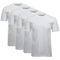 RAGMAN T-Shirt 4er Pack - 1/2 Arm, Unterhemd, Rundhals Weiß XL