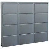 ebuy24 Pisa Schuhschrank mit 12 Klappen in Metall Grau