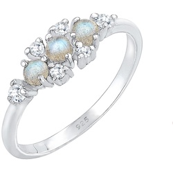 Elli Bandring Labradorit Edelstein Zirkonia 925 Silber 58 Damen 