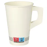 Papstar 80 Trinkbecher mit Henkel, Pappe 0,2 l Ø 7 cm · 9,7 cm weiss
