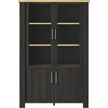 Gami Vitrine Sequoia 121 x 40 x 183 cm Schwarz