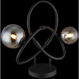 GLOBO LED Tischlampe Retro Wohnzimmerlampe Edison Tischleuchte amber schwarz 2 flammig