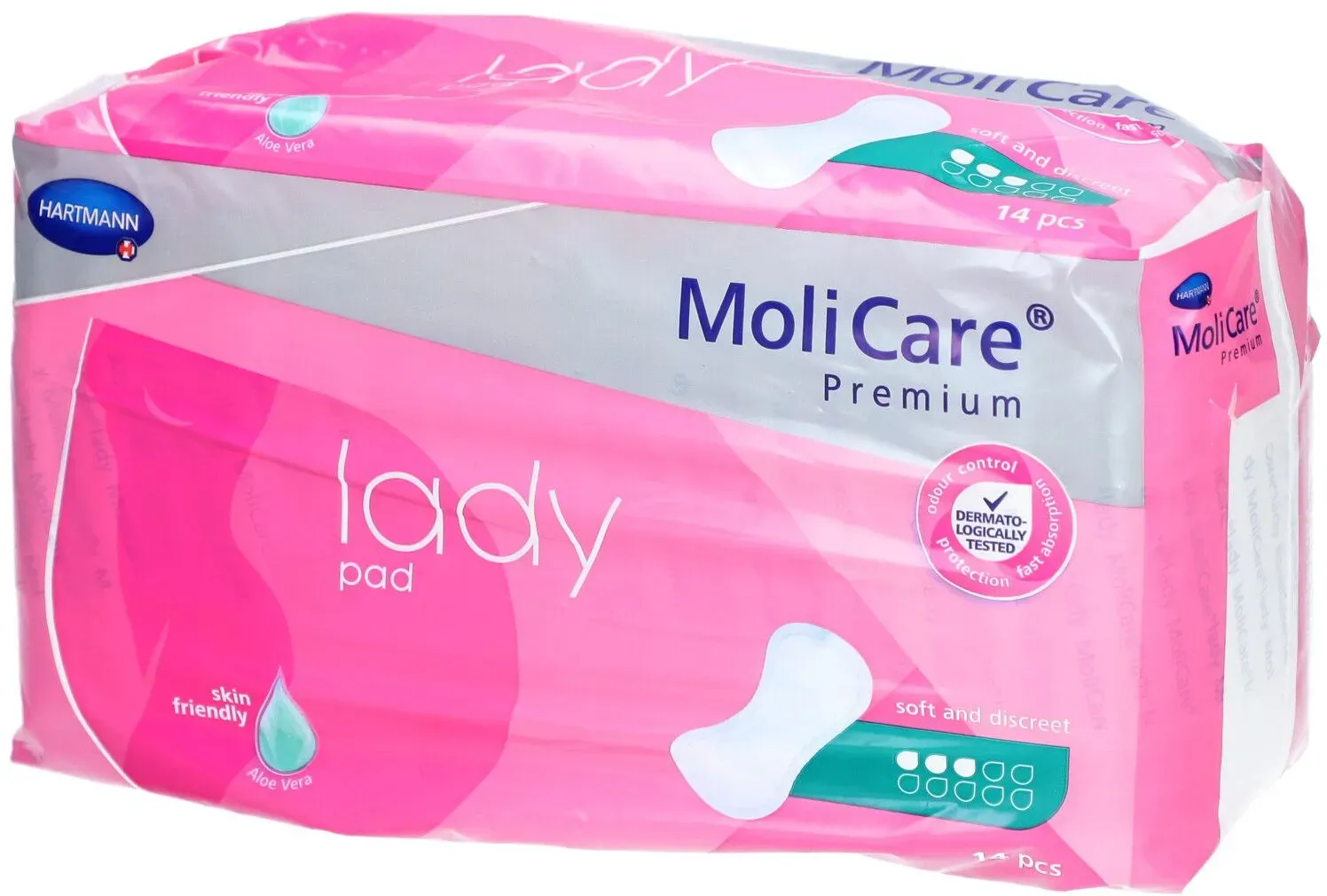 MoliCare Premium lady pad 3 Tropfen, Inkontinenzeinlage für Frauen bei Blasenschwäche, Aloe Vera