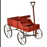 KOMFOTTEU Blumenständer Blumenwagen, 2 separate Blumenregale,Tragkraft 15kg rot