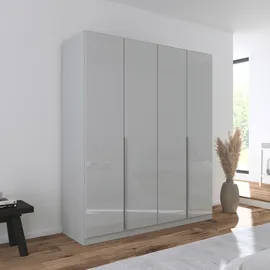 otto home Drehtürenschrank OTTO HOME "Kleiderschrank Kleiderschränke Schrank Garderobe AGORDO mit Glasfront", grau (seidengrau, glas seidengrau), B:181cm H:210cm T:54cm, Holzwerkstoff, Schränke, Drehtürenschrank, durchdachte Innenausstattung, in 7 Breiten und 2