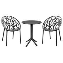 CLP Sitzgruppe Set, moderner Stil, hochwertiges Gestell schwarz, ideal für Esszimmer, Wohnküche, Serie Hoscana