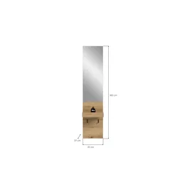xonox.home Garderobenpaneel Naro 35 x 160 x 37 cm Eiche