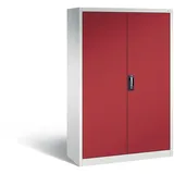 C+P Werkstattschrank mit 3 Schubladen | HxBxT 195x120x50cm | Lichtgrau/Rubinrot von PROREGAL