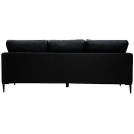 miliboo 3-Sitzer Leder Schwarz