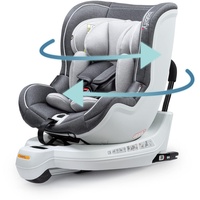 Babify Kindersitz bis 18kg, Isofix Autositz für Kinder bis 4 Jahre, Verstellbarer Auto Kindersitz, Drehbarer Auto Sitz für Kinder, Langlebiger Kinderautositz mit 5-Punkt Sicherheitsgurt