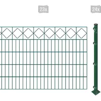 Arvotec Doppelstabmattenzaun »ESSENTIAL 100 zum Aufschrauben "Karo" mit Zierleiste«, Zaunhöhe 100 cm, Zaunlänge 2 - 60 m 16994462-0 dunkelgrün H/L: 100 cm x 46 m