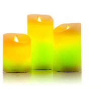 DOTMALL LED-Kerze mit Fernbedienung - 3er Se, Echtwachs-Kerze mit LED (3-tlg)