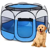 Faltbares Haustier-laufgitter 74x74x43cm (blau) - Wasserdichtes Zelt-laufgitter Für Welpen, Katzen, Hunde, Kaninchen -