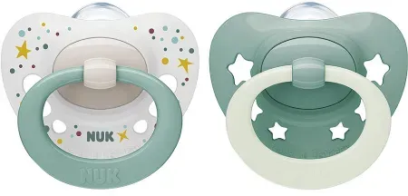 Nuk Classic Night And Day Silikon-­Schnuller 6-18 Monate Grün 3 Stück