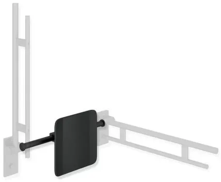 Hewi System 900 Rückenstütze 900.51.90660CV Edelstahl pulverbeschichtet schwarz matt, Polyamid matt schwarz