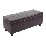 Mendler Bank Sitzbank MIT Aufbewahrung Kriens Leder + Kunstleder 112x45x45cm ~ creme