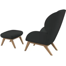 flexlux Ohrensessel "Adria", grau (dervit grau), B:78cm H:100cm T:96cm, 100% Polyester, Sessel, Ohrensessel, Stil & Komfort, organische Form, Fuß Eiche