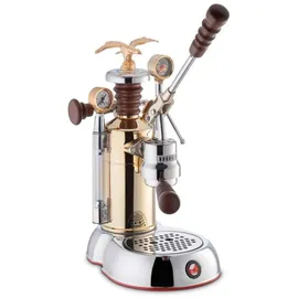 La Pavoni Esperto Competente gold Handhebelmaschine mit Holzgriffen