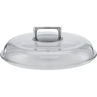 Rösle SILENCE transparent, Borosilikatglas, Edelstahl 18/10, 24 cm, Temperaturbeständigkeit bis 260 °C, Spülmaschinengeeignet