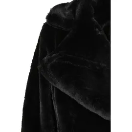 URBAN CLASSICS Ladies Lapel Teddy Jacket - Schwarz