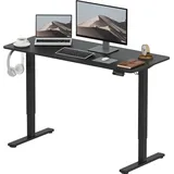 SANODESK Elektrischer Höhenverstellbarer Schreibtisch 140 x 60 cm, Ergonomischer Tischplatte, Steh-Sitz Tisch Computertisch, einfache Montage(schw... - Schwarz