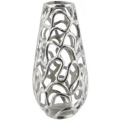 Deko Vase , silber , Aluminium , Maße (cm): H: 39  Ø: 19