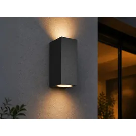 meineWunschleuchte Außenwandleuchte LED spritzwassergeschützt 15 cm 1er Set anthrazit