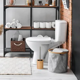 Relaxdays Silikon Toilettenbürste, Hellbraun,Schwarz,Silber