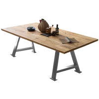 SIT Möbel Tisch aus Pinienholz | 240 x 100 cm | Platte 35 mm natur | A-Gestell Metall antiksilbern | B 240 x T 100 x H 76,5 cm | 15934-40 | Serie ...