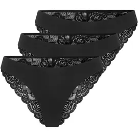 Only Damen-Slip 3 St. Schwarz XS