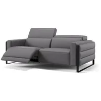 Sofanella 3-Sitzer Leder DELTONA, Relaxcouch, Designersofa, Designer Sofa, 3er Couch, Sofagarnitur grau