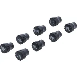 BGS DIY 80722 Satz Kunststoff Ventilkappen zur Reifenmarkierung 8 teilig