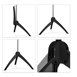 Relaxdays Bügelwäscheständer klappbar, Camping, Balkon, platzsparender Wäschestandtrockner, HxD:129x62 cm, schwarz-grau