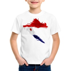 style3 Print-Shirt Kinder T-Shirt Flagge Kroatien Fußball Sport Croatia WM EM Fahne 104