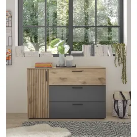 SchlafKONTOR Kombikommode 125 x 82,6 x 40 cm Beige / Grau