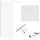 bad land SET Duschwanne VIDAR 90x90 Quadratisch Weiß + Walk-In Dusche KETIL Chrom 90x195 Transparentes Glas + Glaswischer