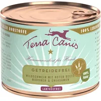 Terra Canis Getreidefrei 200g Dose Hundenassfutter 12 x 200 Gramm Wildschwein mit roter Beete, Maronen & Chiasamen