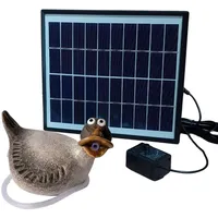 Solar-Wasserspeier mit Akku-Pumpe Ente für Teiche & Miniteiche - Keramik Tierfigur - Garten & Balkondeko, Solarbrunnen