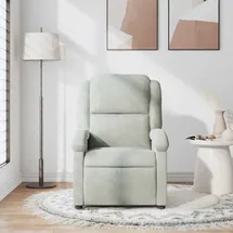 vidaXL vidaXL, Massagesessel Hellgrau Samt