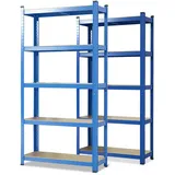 Karat Schwerlastregal Lakota 2er Set Traglast bis 875 kg Blau 180 x 90 x 40 cm