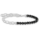 Thomas Sabo Charm-Armband mit schwarzen Onyx-Beads 925 Sterlingsilber A2098-130-11