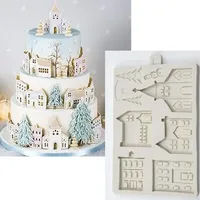 AXspeed 3D Weihnachten Silikon Kuchenform Weihnachtsbaum Haus Fondant Form