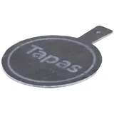 Marrakesch Orient & Mediterran Interior Servierplatte Schieferplatte Tapas Snack Platte Brett zum Servieren Bako Rund, Schiefer, (1-tlg), Handarbeit grau