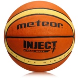 meteor meteor® Inject: Basketball - Größe #7, 14 Paneele, Braun und Beige, idealer Basketball für Ausbildung/weicher Basket Ball mit griffiger Oberfläche,