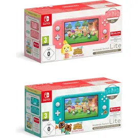 Nintendo Switch Lite Koralle + Animal Crossing: New Horizons – Melinda-Edition + Nintendo Online 12-monatige (365-tägige) Einzelmitgliedschaft