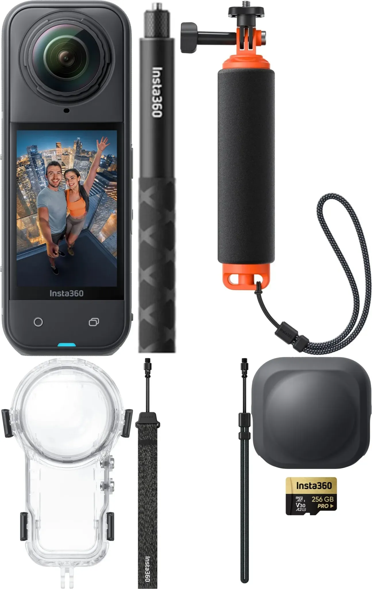 INSTA360 X5 Unsichtbares Tauch-Bundle + Micro SDXC 256GB V30 A2 U3